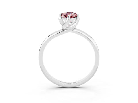 White gold Pear Cut Morganite Solitaire Engagement Ring with Four-Prong Setting and Classic Band_15