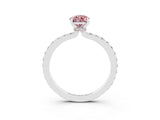 White gold Pear Cut Morganite Solitaire Engagement Ring with Pavé Band and Four-Prong Setting_3