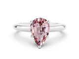 White gold Pear Cut Morganite Solitaire Engagement Ring with Round Band and Four-Prong Setting_24