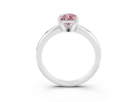 White gold Pear Cut Morganite Solitaire Engagement Ring with Round Band and Four-Prong Setting_27