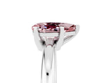 White gold Pear Cut Morganite Solitaire Engagement Ring with Round Band and Four-Prong Setting_29