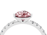 White gold Pear Cut Morganite Solitaire Pavé Band with Four-Prong Setting_4