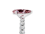 White gold Pear Cut Morganite Solitaire Pavé Band with Four-Prong Setting_5