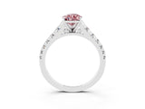 White gold Pear Cut Morganite Solitaire Ring with Cathedral Setting and Pavé Band_3
