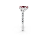 White gold Pear Cut Morganite Solitaire Ring with Pavé Band and Four-Prong Setting_26