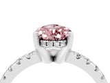 White gold Pear Cut Morganite Solitaire Ring with Pavé Band and Four-Prong Setting_28