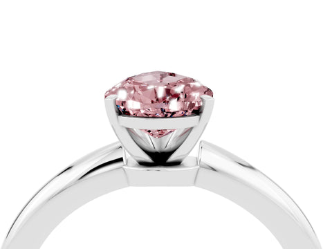 White gold Pear Cut Morganite Solitaire Ring with Six-Prong Setting and Classic Band_4