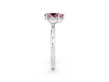 White gold Pear Cut Morganite Solitaire Ring with Thin Band and Four-Prong Setting_14