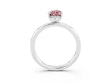 White gold Pear Cut Morganite Solitaire Ring with Thin Band and Four-Prong Setting_15