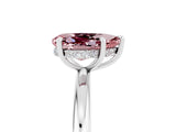 White gold Pear Cut Morganite Solitaire Ring with Thin Band and Four-Prong Setting_17