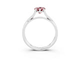 White gold Pear Cut Morganite   Solitaire Twist Band Prong Setting Ring_15