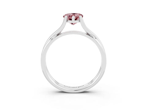 White gold Pear Cut Morganite   Solitaire Twist Band Prong Setting Ring_15