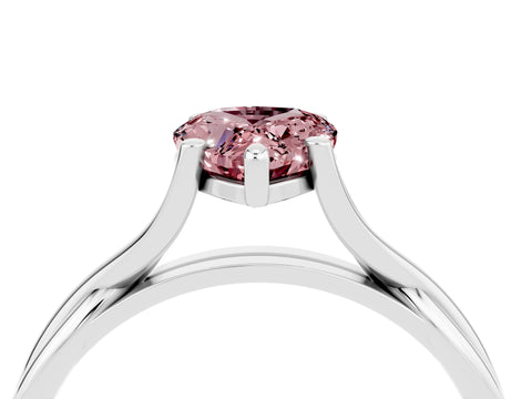 White gold Pear Cut Morganite   Solitaire Twist Band Prong Setting Ring_16