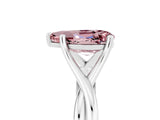 White gold Pear Cut Morganite Solitaire Twist Band Prong Setting Ring_41