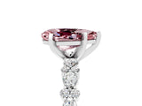 White gold Pear Cut Morganite Solitaire with Side Stones, Pave Band, Four-Prong Setting_41