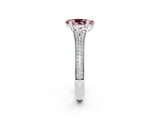 White gold Pear Cut Morganite Split Shank Engagement Ring with Pavé Band_2
