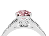 White gold Pear Cut Morganite Split Shank Engagement Ring with Pavé Band_4