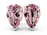 White gold Pear Cut Morganite Stud Earrings_18