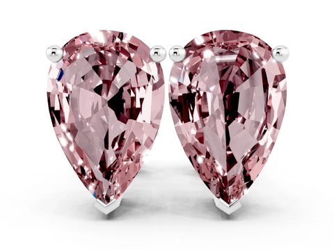 White gold Pear Cut Morganite Stud Earrings_18