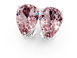 White gold Pear Cut Morganite Stud Earrings_19