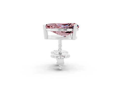 White gold Pear Cut Morganite Stud Earrings_20