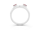 White gold Pear Cut Morganite Two-Stone Open Band Ring with Prong Setting_9