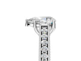 White gold Pear Cut Pave Band Milgrain Solitaire Ring_11