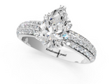 White gold Pear Cut Pave Diamond Engagement Ring with Channel Set Band and Four-Prong Setting_26