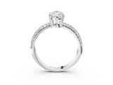 White gold Pear Cut Pave Diamond Engagement Ring with Channel Set Band and Four-Prong Setting_27