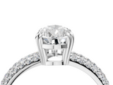 White gold Pear Cut Pave Diamond Engagement Ring with Channel Set Band and Four-Prong Setting_29