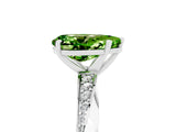 White gold Pear Cut Peridot Engagement Ring with Side Stone Accents and Four-Prong Setting_32