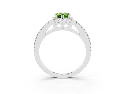 White gold Pear Cut Peridot Halo Split Shank Engagement Ring_15