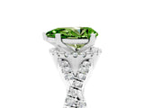 White gold Pear Cut Peridot Halo Twist Band Solitaire Prong Setting Ring_5