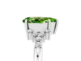 White gold Pear Cut Peridot Ring with Side Stones and Four-Prong Setting_41