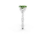 White gold Pear Cut Peridot Solitaire Celtic Knot Ring with Four-Prong Setting_14