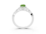 White gold Pear Cut Peridot Solitaire Celtic Knot Ring with Four-Prong Setting_15