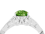 White gold Pear Cut Peridot Solitaire Celtic Knot Ring with Four-Prong Setting_16