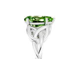 White gold Pear Cut Peridot Solitaire Celtic Knot Ring with Four-Prong Setting_17