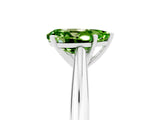 White gold Pear Cut Peridot Solitaire Engagement Ring with Cathedral Setting and Four-Prong Mount_35