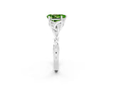 White gold Pear Cut Peridot Solitaire Engagement Ring with Celtic Knot Band and Four-Prong Setting_2