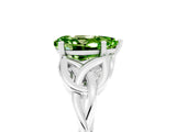 White gold Pear Cut Peridot Solitaire Engagement Ring with Celtic Knot Band and Four-Prong Setting_5