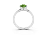 White gold Pear Cut Peridot Solitaire Engagement Ring with Classic Band and Four-Prong Setting_27