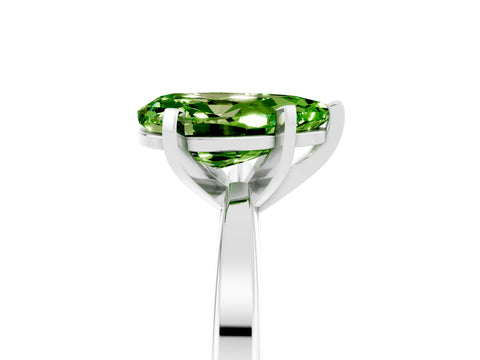 White gold Pear Cut Peridot Solitaire Engagement Ring with Classic Band and Four-Prong Setting_29