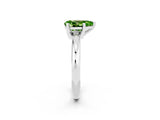 White gold Pear Cut Peridot Solitaire Engagement Ring with Round Band and Four-Prong Setting_26