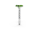 White gold Pear Cut Peridot Solitaire Pavé Band with Four-Prong Setting_2