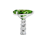 White gold Pear Cut Peridot Solitaire Pavé Band with Four-Prong Setting_5