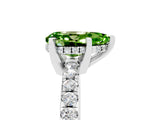 White gold Pear Cut Peridot Solitaire Ring with Round  Pavé Band and Four-Prong Setting_65