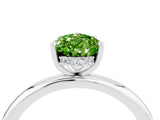 White gold Pear Cut Peridot Solitaire Ring with Thin Band and Four-Prong Setting_16