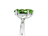 White gold Pear Cut Peridot Solitaire Ring with Thin Band and Four-Prong Setting_17