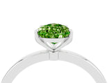 White gold Pear Cut Peridot Solitaire Ring with Thin Band and Prong Setting_16